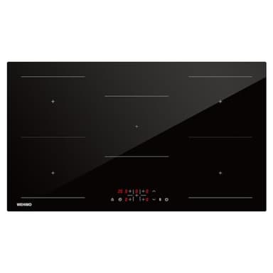 WEHIMO Piano cottura a induzione 5 Fuochi da Incasso, Piastra a Induzione 8600W, Piano Cottura 90cm, 9 Livelli di Potenza, Booster, Timer, Nero, 5 Zone