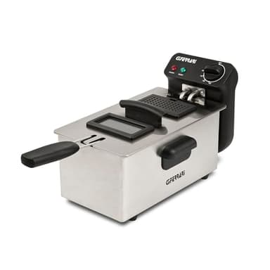 G3 Ferrari G10203 Pastella Friggitrice, 2000 W, 3 Litri, Contenitore Smaltato, Cestello INOX, Temperatura regolabile 130° - 190°C Filtro Anti-odore, Coperchio con Finestra, Facile da pulire, Grigio