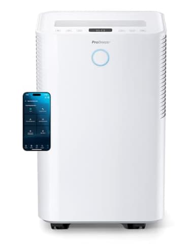 Pro Breeze OmniDry Deumidificatore Casa Muffa 20L/Giorno con Serbatoio da 4L e WiFi, Asciugatura Vestiti, sensore di umidità, Timer 24H, modalità Notturna per umidità, Muffa e condensa (30 m²)