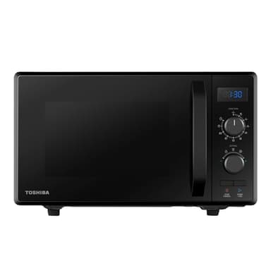 Toshiba 3-in-1 Forno a Microonde con Grill e Cottura combinata, 23 L, Piatto Girevole con Memoria di Posizione, Timer, Luci LED Integrate, Programma pizza, Nero