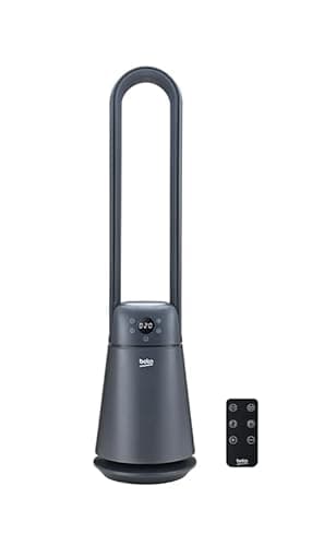 Beko EBA5000B Ventilatore Senza Pale, 37W, 20 Velocità, Display LED, Timer 8h, Telecomando, Nero