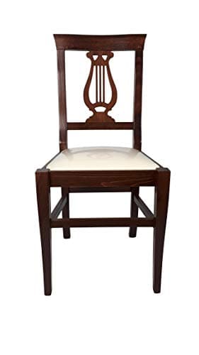 Sedia Lira, qualità Top, Vari Colori e Sedute ORDINE MINIMO 2 PEZZI (Noce, Imbottita Beige)