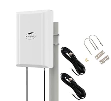 KASER Antenna 5G 4G LTE Pannello Esterno Mimo 698-2700 | 3300-3800 MHz Guadagno fino 12 dBi compatibile per Router 5G 4G Connettore N-SMA con TS9 e 2 Cavi a Bassa Perdita da 10M - Modello V3