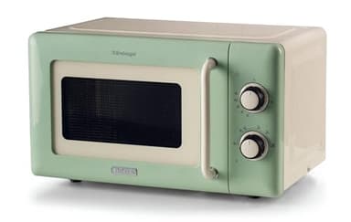 Ariete 3960 Forno a microonde Vintage, 800W, Capacità 20L, 3 funzioni, 6 livelli di cottura, Timer, Verde