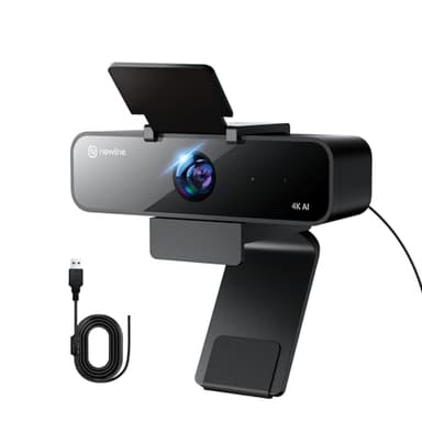 NewlineWork 4k Webcam PC mit Mikrofon mit Rauschunterdrückung, 3 AI Modi und 2 Gestensteuerung, Weitwinkel, USB 4k Kamera für PC Mac Laptop Videokonferenzen, Live-Streaming