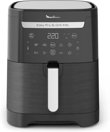Moulinex Easy Fry & Grill XXL Friggitrice ad Aria, 6,5Litri/2Kg, 2 Pietanze in 1, Cottura ad Aria e Griglia, Capacità fino a 8 Persone,1830W, 8 Programmi, App Ricette, EZ8018
