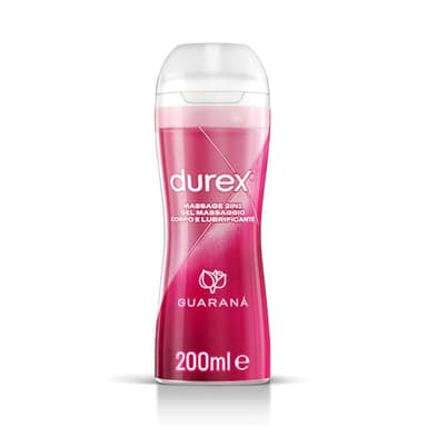 Durex Massage 2 in 1 Guaranà, Lubrificante Sessuale Intimo, Adatto per Rapporti Intimi e Massaggi, Gel Lubrificante a Base d'Acqua, Formato Convenienza 200 ml
