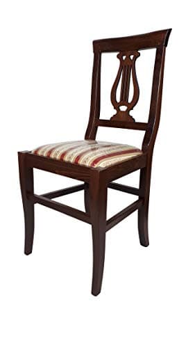 Sedia Lira, qualità Top, Vari Colori e Sedute ORDINE MINIMO 2 PEZZI (Noce, Imbottita Rossa)