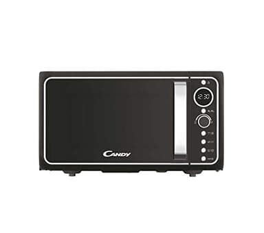 Candy Divo Forno a Microonde Vintage con Grill, 25 Litri, 1400W, 6 Programmi di Cottura, Funzioni Crisp e Defrost, Child Lock, App hOn, Libera Installazione, 48,3 x 42,5 x 28,1 cm, Nero - DIVO G25CMB