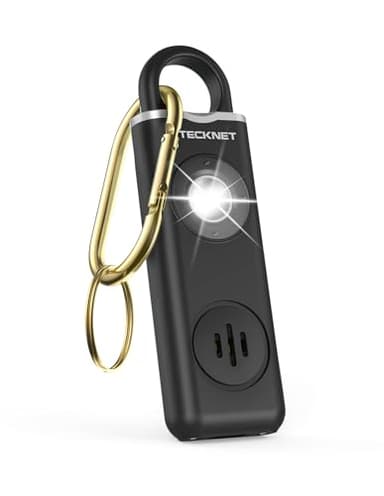 TECKNET Allarme Personale da Donna 130dB con Allarme e Flash Ricaricabile Sicurezza Personale di Emergenza, Allarme di Sicurezza Portachiavi Dispositivo di Protezione Per Ragazze Anziane