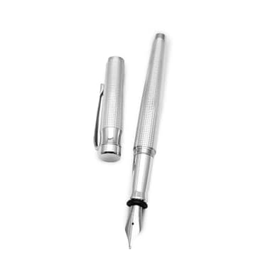 Penna stilografica realizzazione in argento massiccio 925/1000 astuccio lacca nera