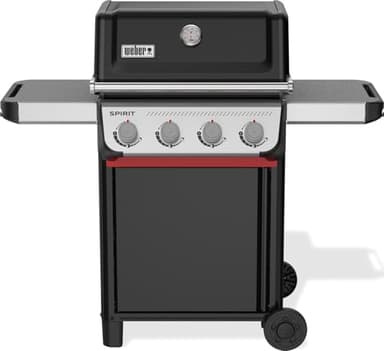 Weber Spirit E-410 barbecue a gas, 4 bruciatori, 51 x 46 cm superficie di cottura, griglia di mantenimento, termometro integrato, 2 ruote - Nero/Argento (1500888)