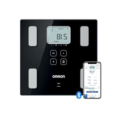 OMRON VIVA, bilancia pesapersone digitale per misurare peso, grasso viscerale, muscoli, metabolismo, BMI con risultati precisi e sincronizzazione Bluetooth tramite app OMRON Connect