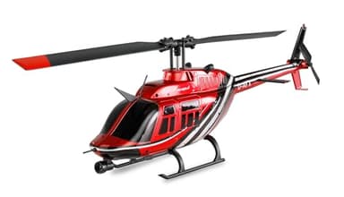 Amewi Bell 206 Jet Ranger CP Elicottero 6 Canali 6G RTF telecomandato Heli Scale, Rosso Nero 1:33