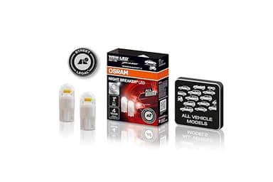 OSRAM NIGHT BREAKER LED W5W, luce di parcheggio/posizione/luce interna universale con omologazione stradale, per tutti i modelli di veicoli, 12V
