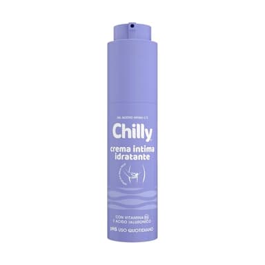 Chilly, Crema Intima Idratante, con Vitamina B3 e Acido Ialuronico, Azione Nutriente e Rigenerante, Idratazione Profonda,Texture Ricca a Rapido Assorbimento, pH5, Ideale per Uso Quotidiano, 50 ml