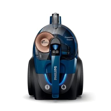 Philips PowerPro Expert Aspirapolvere Senza Sacco, Motore Potente da 900W, Filtro HEPA Allergy Lock, TriActive+ per Pavimenti e Tappeti, Blu (FC9745/09)