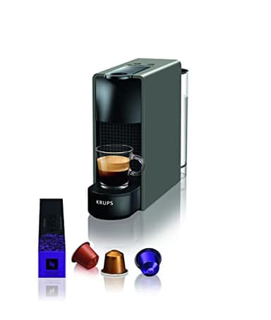Nespresso Mini macchina da caffè a capsule Krups XN110BRD Essenza | 0,6 L | 19 bar | modalità risparmio energetico | grigio | classe energetica A
