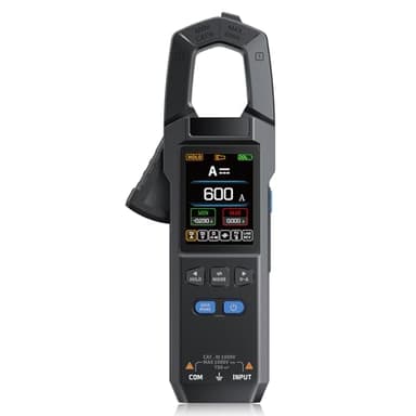 DEWIN Pinza Amperometrica,AC/DC True RMS 10000 Conteggio Illuminazione a LED Misurazione della Tensione Corrente Multimetro a Pinza Corrente Tester Elettricista