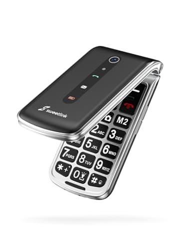 SweetLink Telefono Cellulare per Anziani con Tasti Grandi, GSM Flip Telefoni Cellulari per Anziani, Volume Alto, Funzione SOS, 2.4" Display, Contatti con Immagini, Incompatibile con iliad, Nero