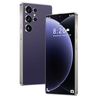 Smartphone S26 Ultra sbloccato 5G con penna integrata, 16GB RAM, 1TB ROM, telefono cellulare Incell HD da 7,3 pollici con schermo intero, batteria a lunga durata da 8000mAh doppia SIM,Purple-1TB