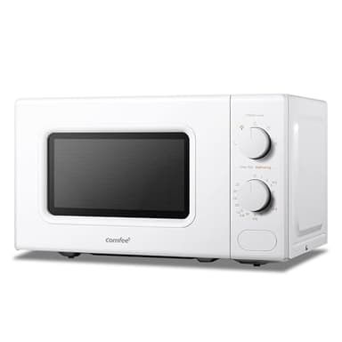 COMFEE' Forno a Microonde Bianco, 20 Litri, 700 W, 5 Livelli di Potenza, Funzione di Scongelamento Rapido, Timer Manuale, Design Compatto-CM-M202CC(WH)