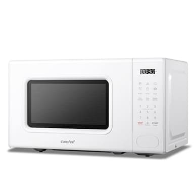 COMFEE' Forno a Microonde Digitale, 700W, 20L, 6 Menù Preimpostati, Express Cook, 11 Livelli di Potenza, Scongelamento, Funzione di Memorizzazione - Bianco - CM-E202CC(WH)