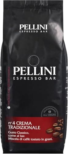 Pellini N.4 Tradizionale, Caffè in Grani per Espresso 1kg, Miscele Arabica e Robusta dal Gusto Classico, Caffè in Chicchi a Tostatura Media