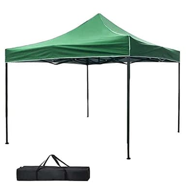 BAKAJI Gazebo 3 x 3 metri Pieghevole Tessuto Poliestere Impermeabile Struttura in Metallo Richiudibile a Fisarmonica Tendone Portatile Fiera Mercato Giardino Esterno + Sacca per Trasporto (Verde)