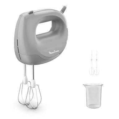 Moulinex Easy Max, Sbattitore Elettrico Compatto, 5 Velocità, 300 W di Potenza, Colore Pepper, Accessori Lavabili in Lavastoviglie, HM262B