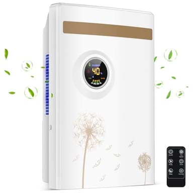 Deumidificatore Casa 2200ML, Deumidificatore Portatile Muffa Silenzioso, Spegnimento Automatico, Sbrinamento Automatico,Timer, Purificazione UV, con Telecomando per Camera da Letto, Bagno, Ufficio