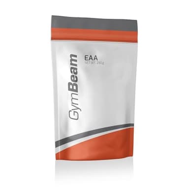 GymBeam EAA Amminoacidi Essenziali in Polvere, Fonte Completa di BCAA, Vitale per Rigenerazione e Crescita Muscolare, Partecipa alla Formazione di Ormoni ed Enzimi, Delizioso (250 g, Arancia)