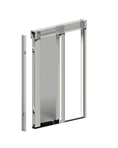 Zanzariera laterale per portafinestra con carrarmato, avvolgimento frizionato, guida a terra da 4mm - SU MISURA - scegli il colore ed inserisci le misure