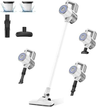 VersLife S6 Scopa elettrica senza fili 2 in 1 con Tubo di Prolunga, Multifunzione, Multiple Spazzole, Ricarica USB Tipo C, Filtro HEPA, Filtrazione Multipla, per Pavimenti in Legno/Divani/Auto