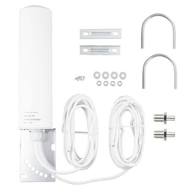 BOOBRIE Antenna 4G LTE Esterna 10dBi, Antenna per Router 5G, Amplificatore Segnale Cellulare 698-2700/3300-3800MHz, OmniDirezionale, 5M Cavo RG58 con Adattatore TS9, High Gain per 3G/4G LTE