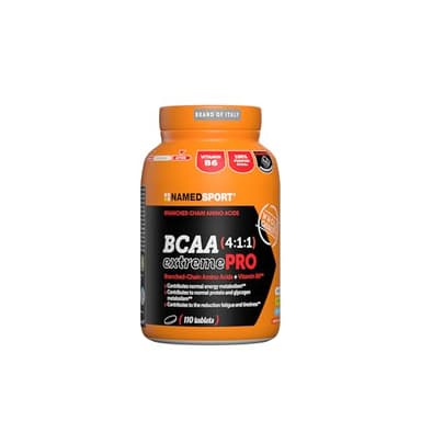 NAMEDSPORT BCAA 4:1:1 ExtremePro, Integratore a base di Aminoacidi Ramificati e Vitamina B6, Riduce la Stanchezza, Stimola la Sintesi Proteica, Ideale in Sport Endurance, Brand of Italy, 110 Compresse
