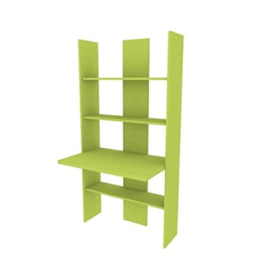 MOBILFINO CAMERETTE Libreria con scrivania incorporata: spaziosa, Robusta e Facile da Montare - Verde Lime