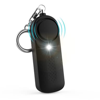 Qoosea Allarme Personale Safesound Security Alarm 130dB Sirena Allarmi di Sicurezza Forti Portachiavi con Luce LED Polizia Approvato Allarme di Sicurezza per i Bambini Donne Anziane Studenti(Nero)
