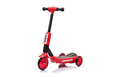 Monopattino Elettrico per Bambini Deluxe 3 Ruote + Casco e Kit Protezioni (Rosso)