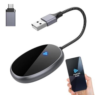 Ockwred Android Auto Adattatore Wireless Adattatore per sistemi di cavi OEM Compatibile con Auto 2015-2024 & Android 11+