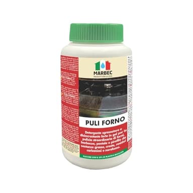 MARBEC PULI FORNO 1KG Detergente gel disincrostante e sgrassatore per forni, barbecue, pentole e pirofile. Inodore, potente contro croste nere e grasso bruciato.