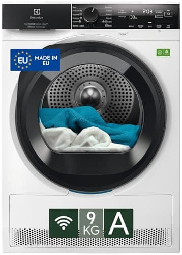Electrolux Serie 900 PerfectCare, Asciugatrice a Pompa di Calore, 9 kg, EW9H4Y9A, Classe A, 12 Programmi, Connettività Smart App, Tecnologia 3DSense, Filtro EcoFlow, 60 dB, 850x596x636 mm