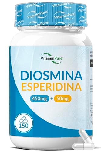 Diosmina Esperidina Alto Dosaggio 1000mg per Dose Giornaliera, 150 Capsule Vegetali - Integratore Vene Varicose, Gambe Pesanti, Capillari Rotti, Circolazione e Microcircolo - VitaminPure