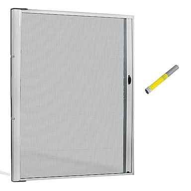 Zanzariera Porta Finestra A Rullo Scorrevole con Sistema di Riduzione in Alluminio - 150x250 con Frizione- Fai Da Te - (Bianco, 150x250)