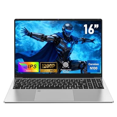 FUNYET Computer Portatile da 16 pollici, Laptop con 16 GB di RAM, SSD da 512 GB,2026 PC Portatil processore N100,Notebook Win 11, 6000 mAh,IPS FHD 1920 * 1200, tastiera retroilluminata