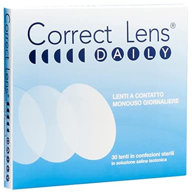 Correct Lens, Daily Lens, Lenti a Contatto Giornaliere per Miopia, Lenti a Contatto Usa e Getta Sicure e Facili da Applicare, Diottrie -3,75, Confezione da 30 Lenti Monouso