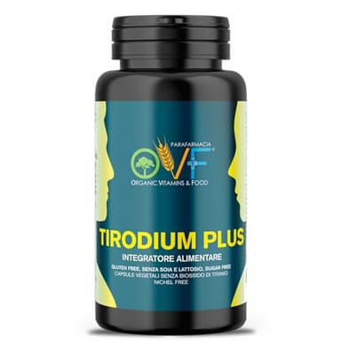 OVF Tirodium Plus 60 Capsule - Integratore Tiroide per il Sostegno Tiroideo con Tirosina, Ashwagandha e Vitamina D3 - Salute Ormonale e Antiossidante, Previene Infiammazioni - Vegan