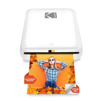 KODAK Step Stampante fotografica istantanea per smartphone - Mini portatile wireless a colori - Foto adesive Zink 2x3” - Bluetooth compatibile con iOS e Android - App di editing divertente - Bianco
