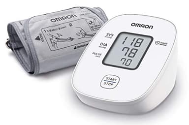 OMRON X2 Basic Misuratore di Pressione Arteriosa da Braccio Digitale, Apparecchio Automatico per Misurare la Pressione Sanguigna a Casa, clinicamente validato, Bianco/Grigio