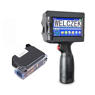 WELCZEK TIJ127 Stampante Palmare Portatile, Stampante a Getto D'inchiostro Portatile con Touch Screen da 4,3 Pollici per Logo/Immagine/Data di Produzione/Numeri/Lotto/Codice QR/Codice a Barre